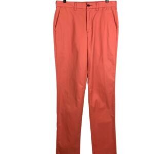 Lands End Mens Traditional Fit Chino Pants 100% Cotton Unhemmed Coral Size 32